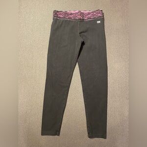 Pink by Victoria Secret Pink Lace Band Y2K Black Leggings Size Large 2012
